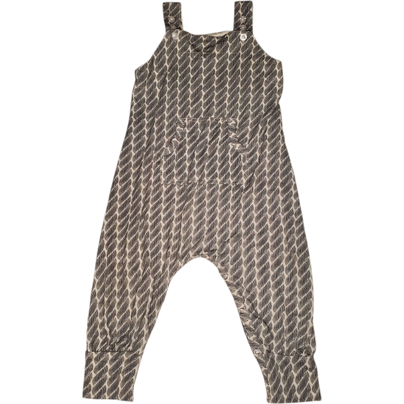 Kate Quinn Overall Jumpsuit Black|White Rope Baby Girls 18-24 Months - Picture 1 of 3